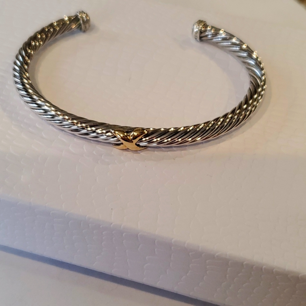 925 14k cuff bracelet